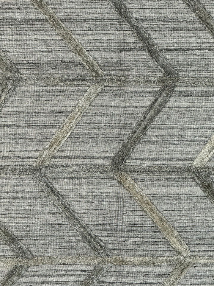 Gray, Charcoal &amp; Taupe Textured Chevron Area Rug – 9’0” x 11’10”