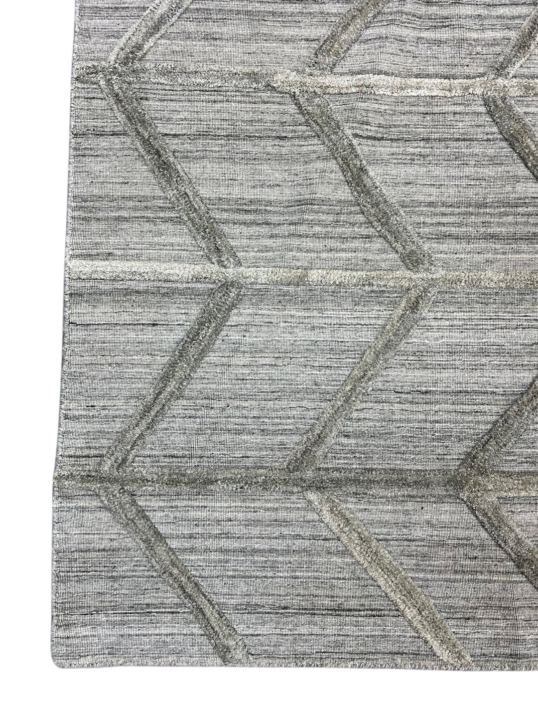Gray, Charcoal &amp; Taupe Textured Chevron Area Rug – 9’0” x 11’10”