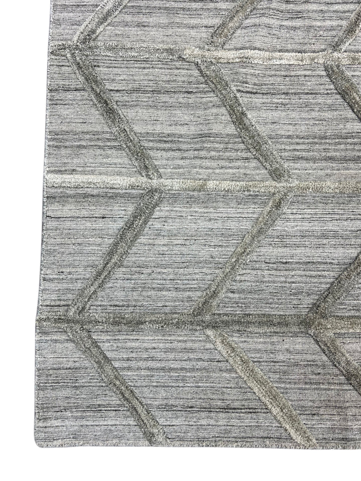 Gray, Charcoal &amp; Taupe Textured Chevron Area Rug – 9’0” x 11’10”