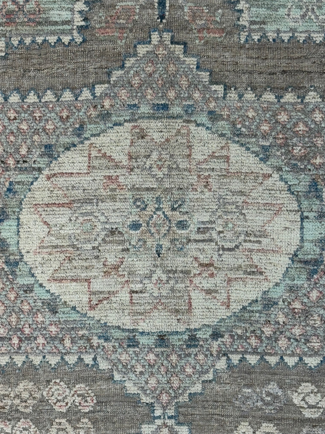 Taupe, Sage &amp; Ivory Oushak Style Area Rug – 9’3” x 11’9”