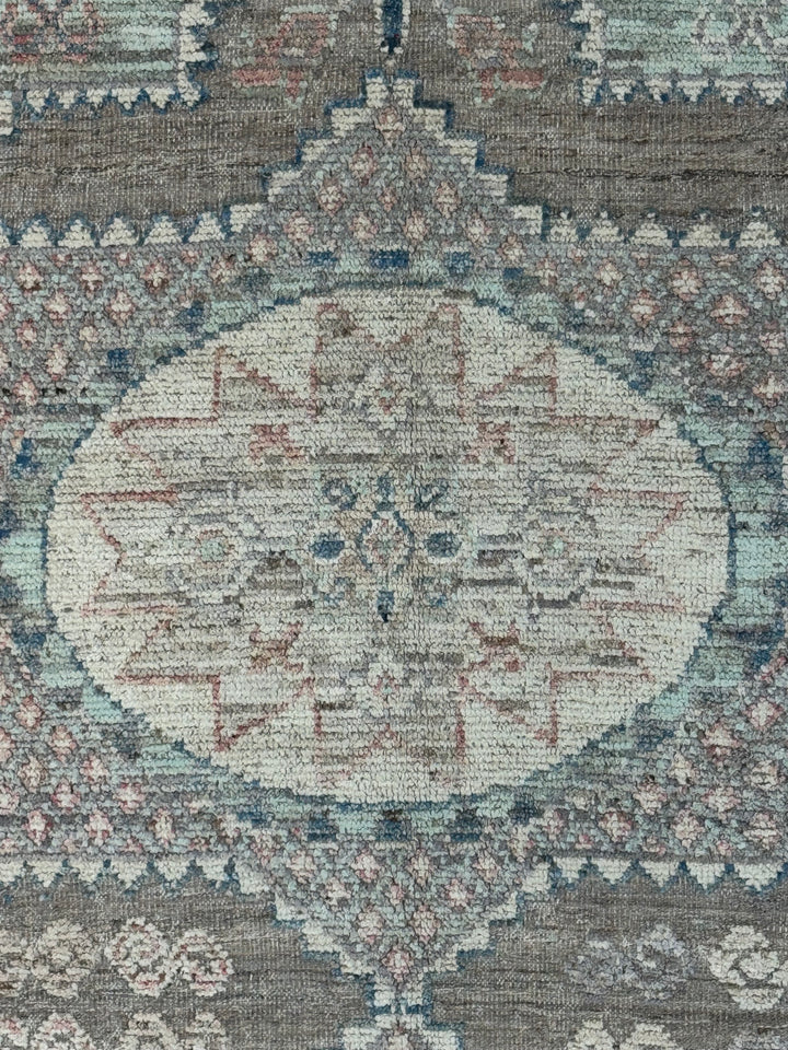 Taupe, Sage &amp; Ivory Oushak Style Area Rug – 9’3” x 11’9”