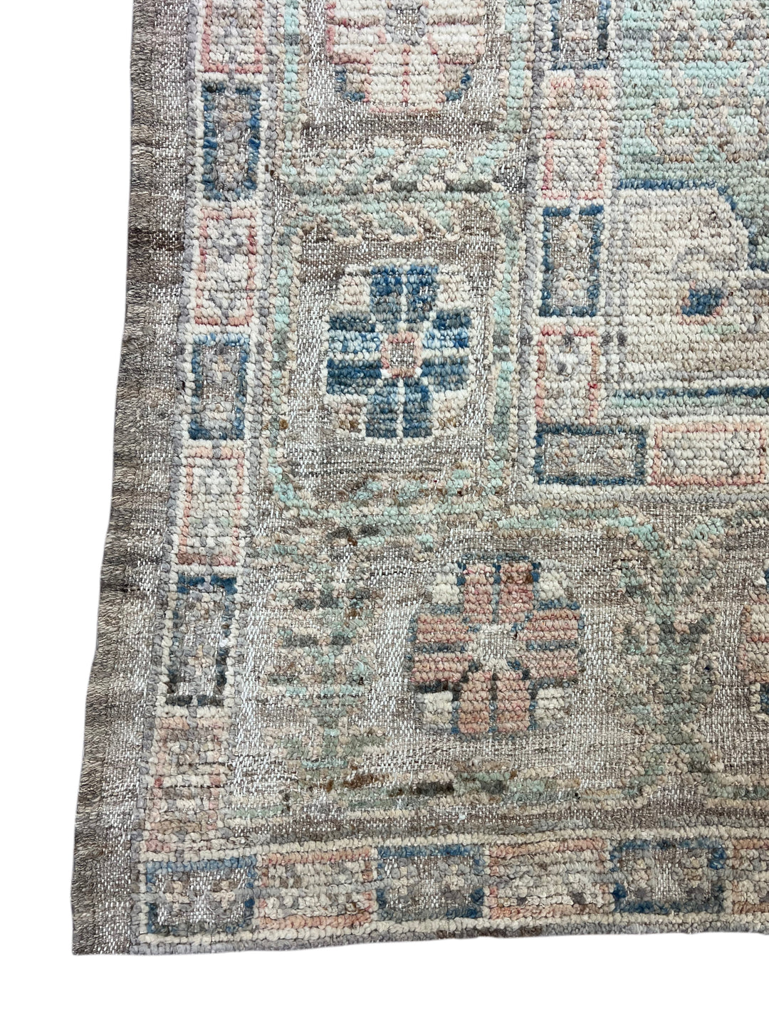 Taupe, Sage &amp; Ivory Oushak Style Area Rug – 9’3” x 11’9”