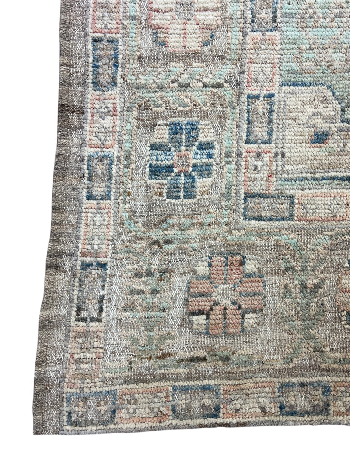 Taupe, Sage &amp; Ivory Oushak Style Area Rug – 9’3” x 11’9”