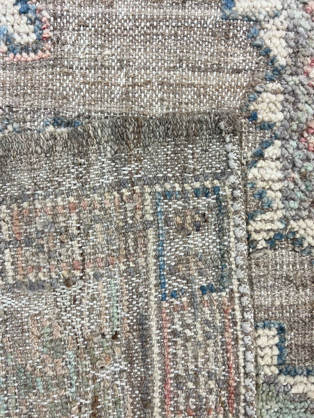 Taupe, Sage &amp; Ivory Oushak Style Area Rug – 9’3” x 11’9”