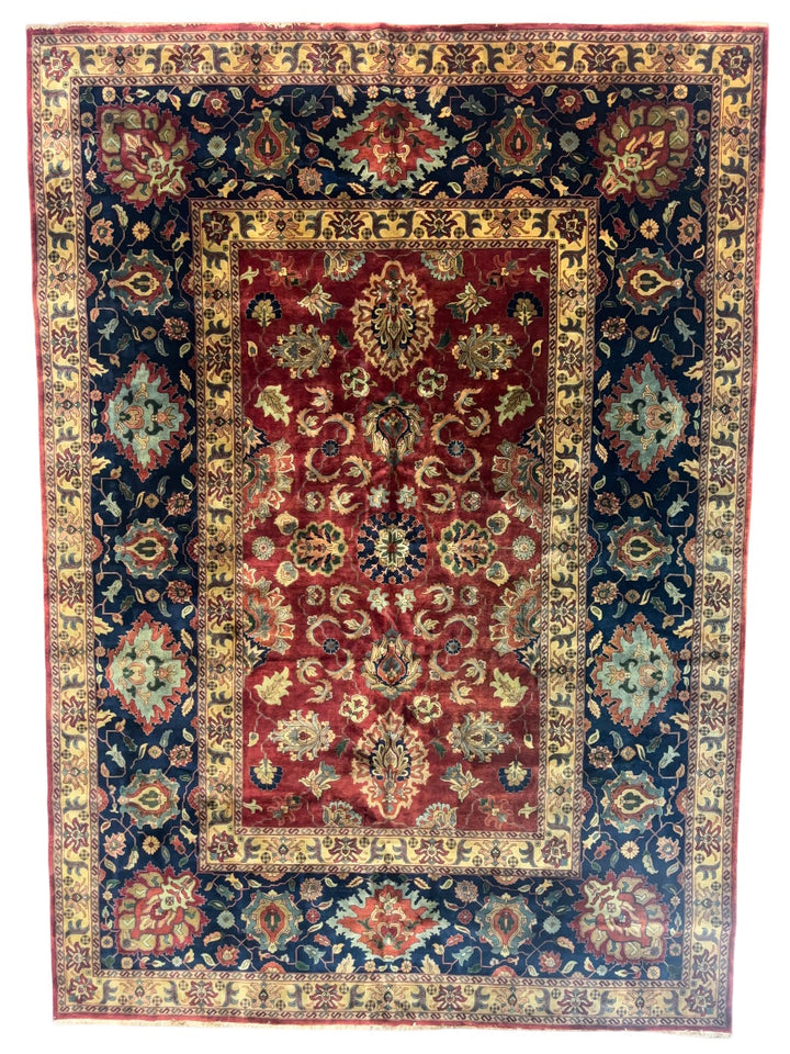 Burgundy &amp; Navy Heritage Wool Rug – 10’0” x 14’1”