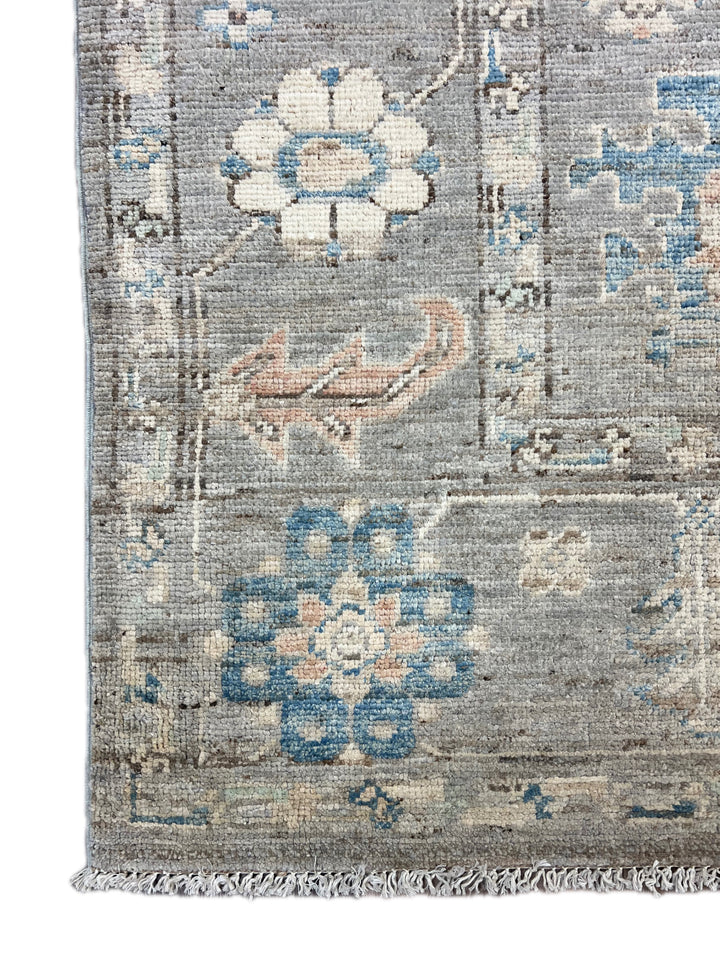Ivory, Teal &amp; Blue Floral Area Rug – 9’4” x 12’2”