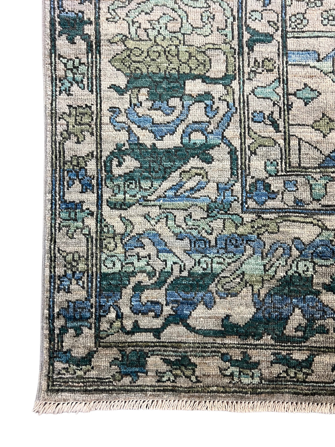 Grey, Teal &amp; Blue Floral Area Rug – 9’4” x 12’2”