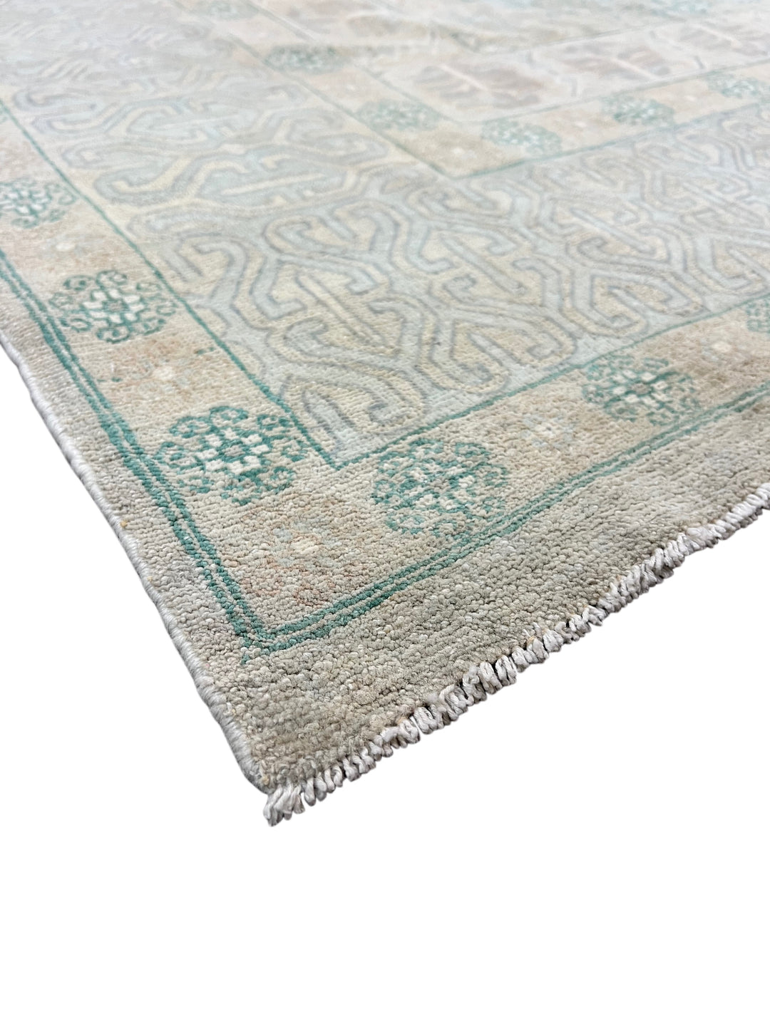 Soft Grey, Ivory &amp; Teal Medallion Area Rug – 8’10” x 12’2”