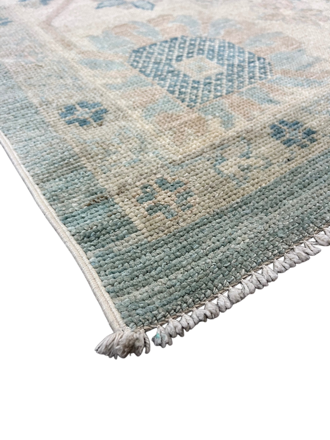 Soft Blue, Ivory &amp; Taupe Oushak Style Area Rug – 9’0” x 12’0”