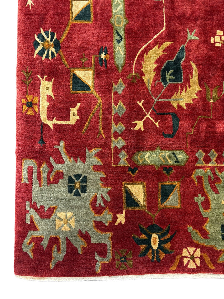 Tibetan Wool Rug – Contemporary Art Deco Design – 9’9” x 13’9”