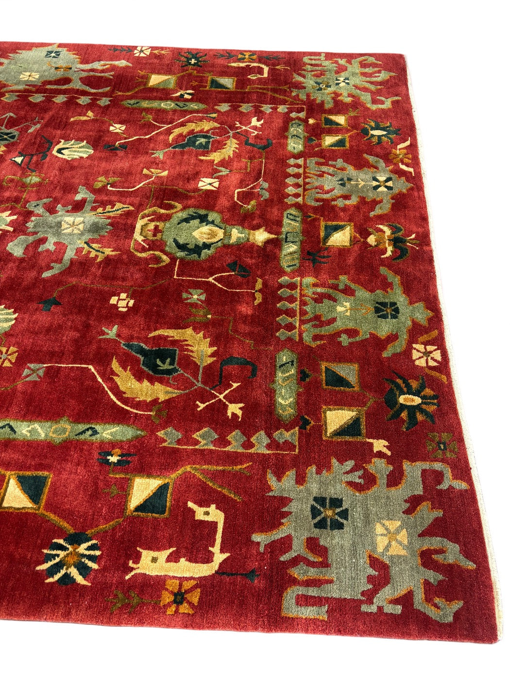 Tibetan Wool Rug – Contemporary Art Deco Design – 9’9” x 13’9”