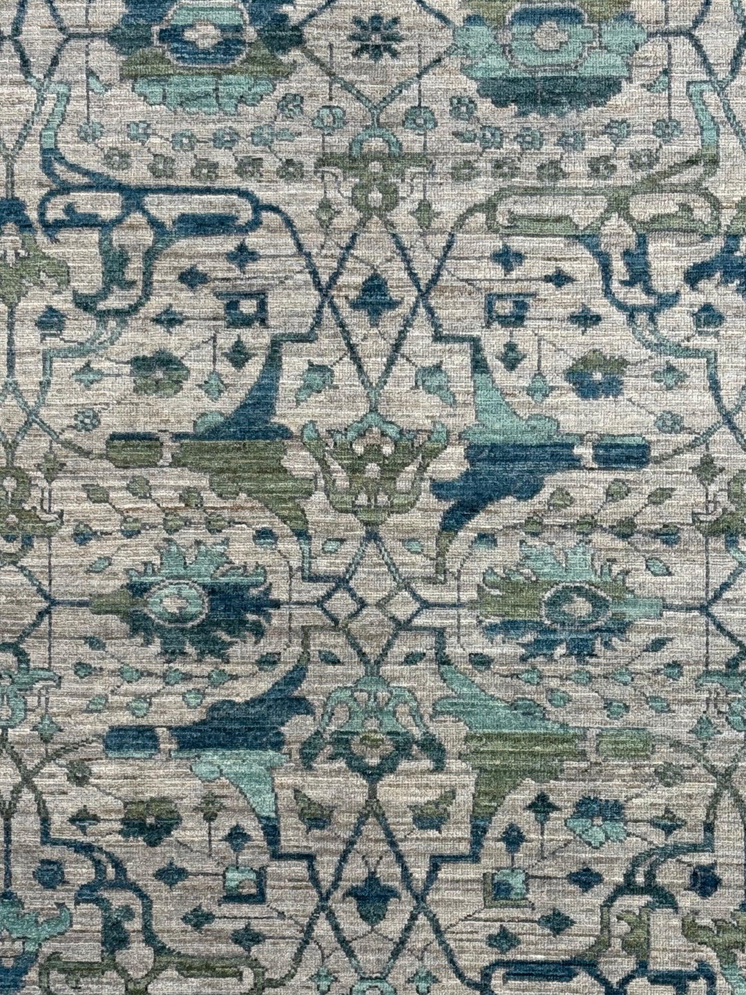 Grey, Teal &amp; Blue Floral Geometric Area Rug – 8’4” x 10’4”