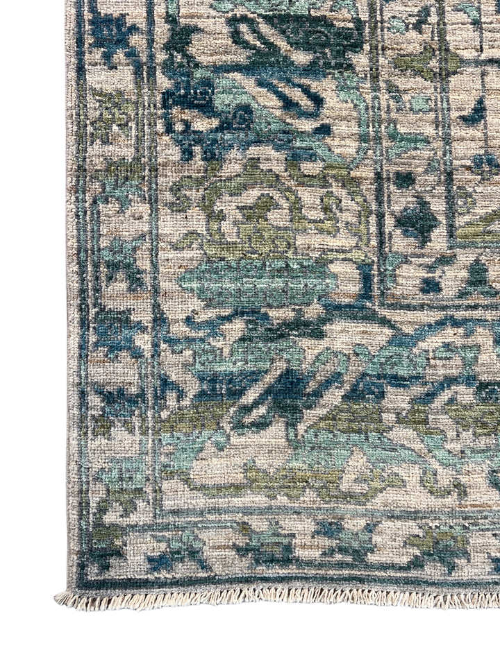 Grey, Teal &amp; Blue Floral Geometric Area Rug – 8’4” x 10’4”