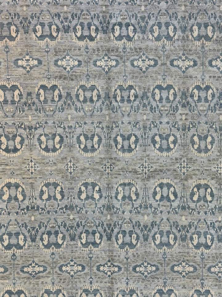 Blue Grey &amp; Ivory Oversized Transitional Rug – 12’1” x 24’2”