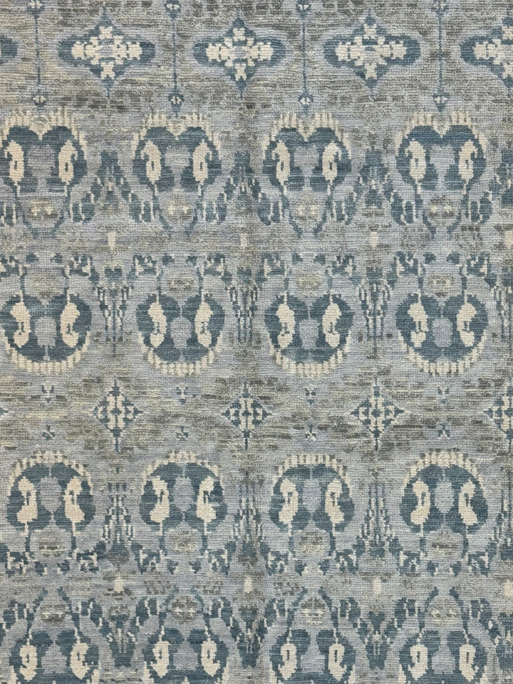 Blue Grey &amp; Ivory Oversized Transitional Rug – 12’1” x 24’2”
