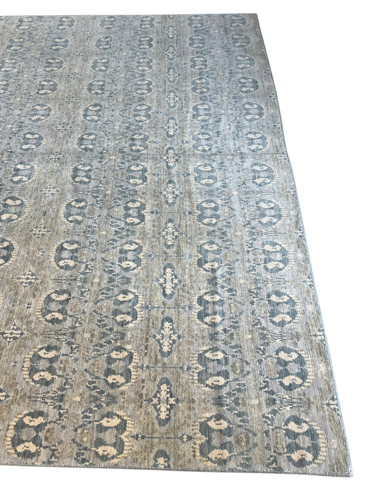 Blue Grey &amp; Ivory Oversized Transitional Rug – 12’1” x 24’2”