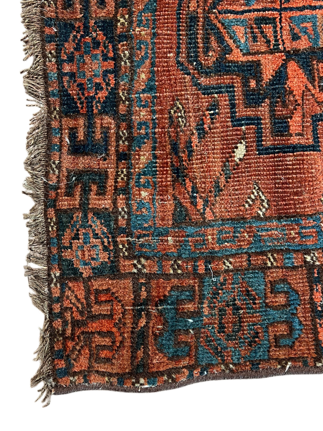 Antique Persian Bukhara Rug in Rust &amp; Deep Blue – Circa 1900 – 2’8” x 4’4”