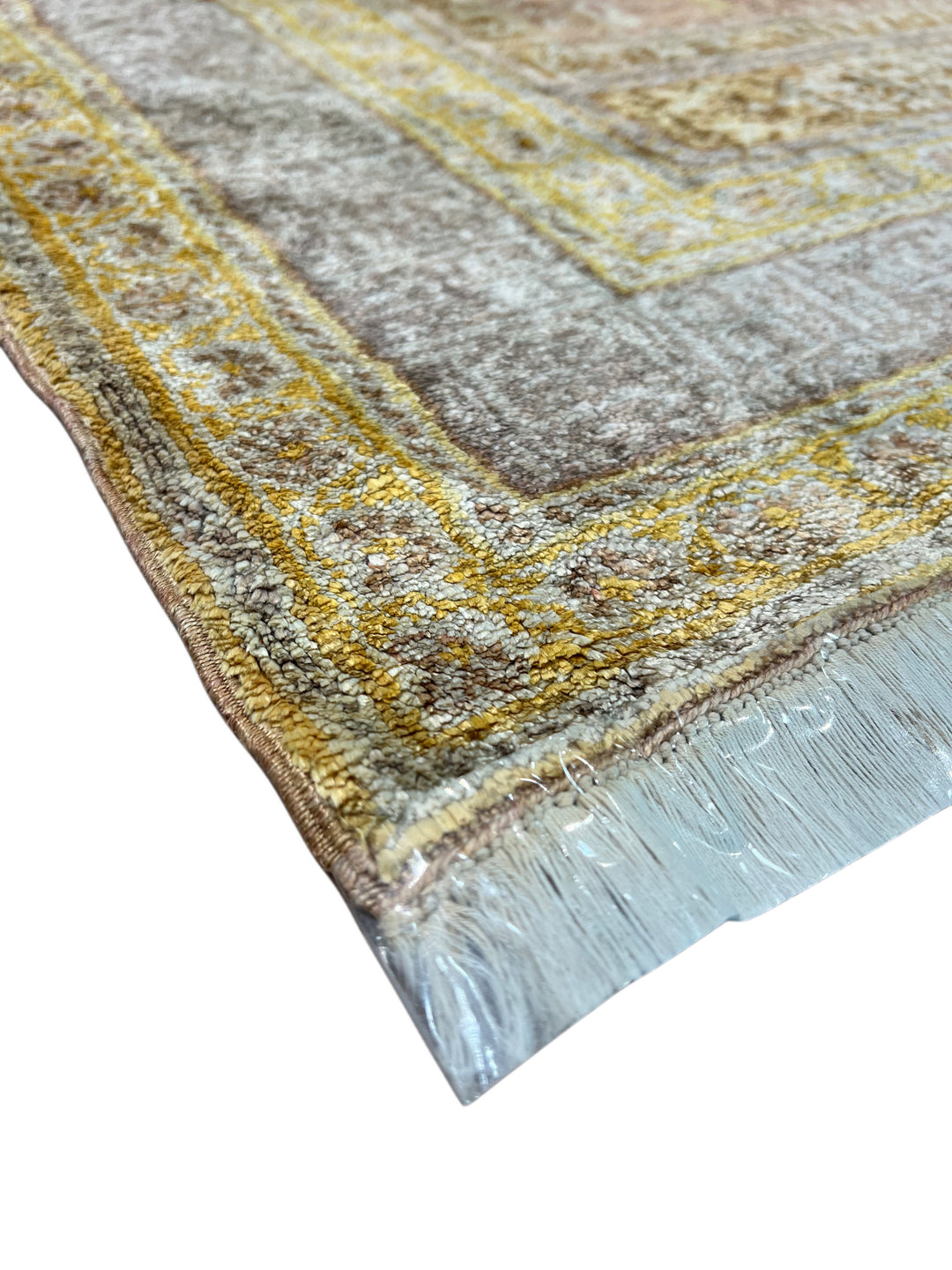 Blush, Champagne &amp; Ivory Vintage Turkish Silk Rug – Circa 1970 – 3’0” x 4’7”