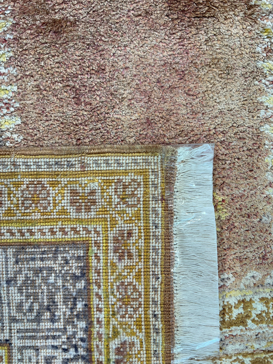 Blush, Champagne &amp; Ivory Vintage Turkish Silk Rug – Circa 1970 – 3’0” x 4’7”
