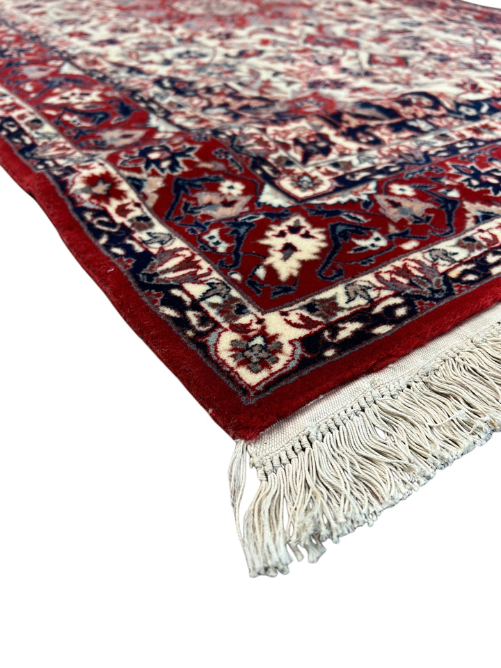 Burgundy &amp; Ivory Vintage Chinese Tabriz Style Rug – Circa 1980 – 3’1” x 5’1”