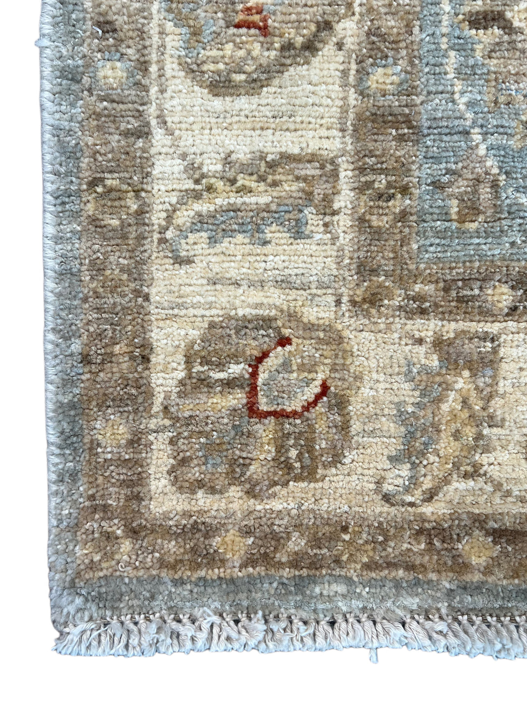 Soft Blue, Ivory &amp; Taupe Indian Agra Style Rug – 2’6” x 4’0”