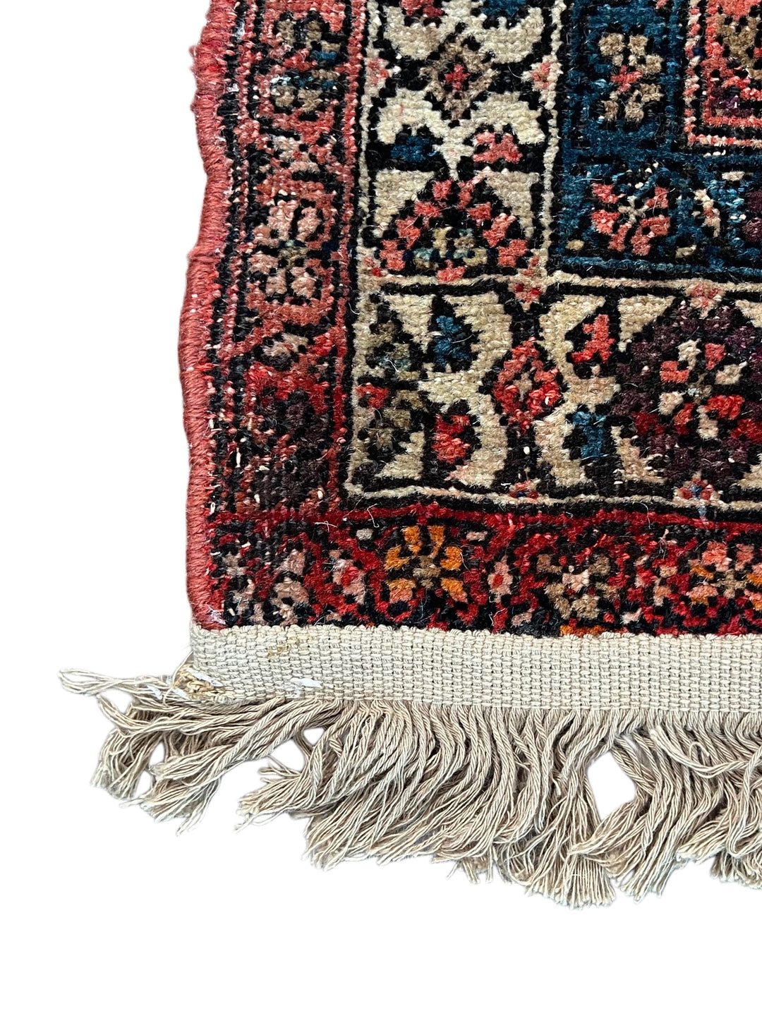 Navy, Red &amp; Ivory Antique Persian Bidjar Rug – Circa 1900 – 4’2” x 6’2”