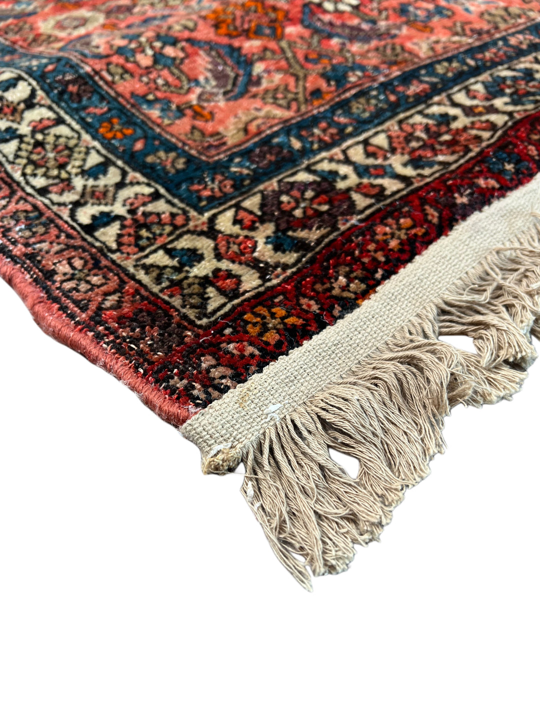 Navy, Red &amp; Ivory Antique Persian Bidjar Rug – Circa 1900 – 4’2” x 6’2”