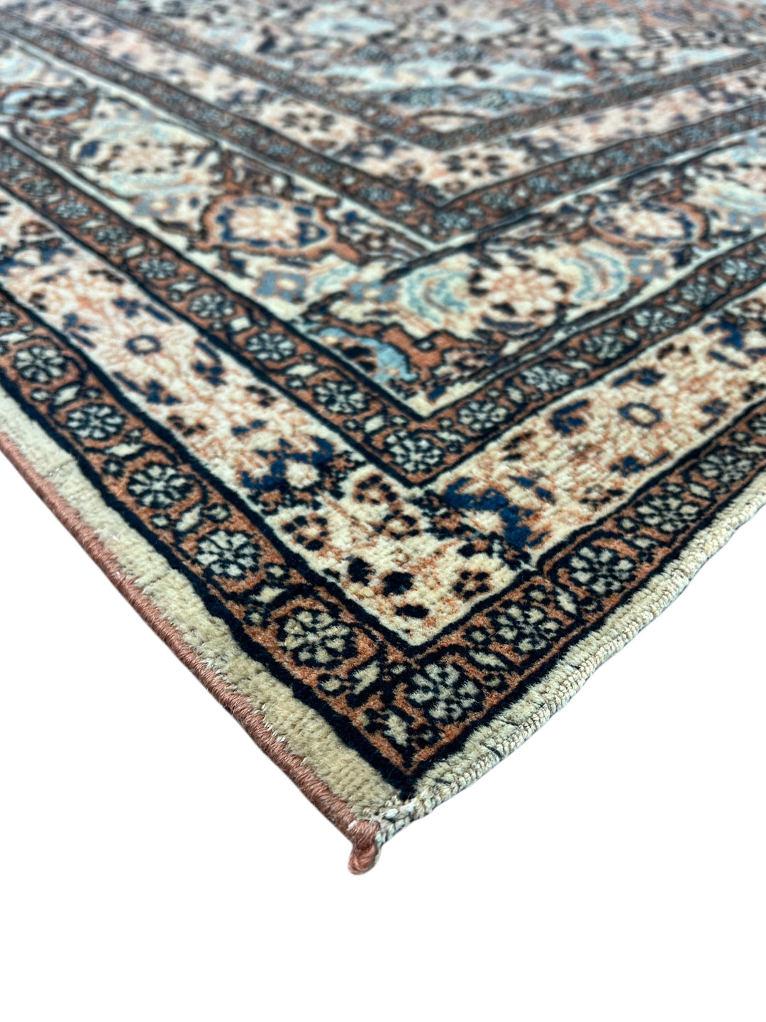 Rust, Ivory &amp; Blue Antique Persian Tabriz Rug – Circa 1900 – 4’5” x 6’2”