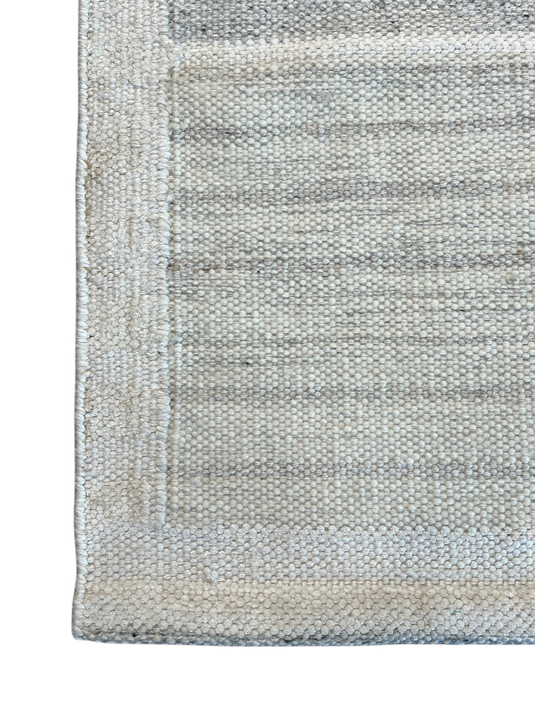 Ivory &amp; Gray Geometric Checkered Wool Flatweave Rug – 10’0” x 13’10”