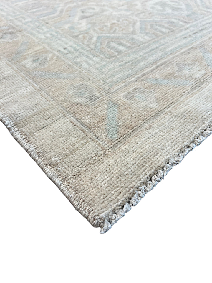 Ivory, Taupe &amp; Pale Blue Antique-Inspired Low Pile Rug – 10’3” x 14’