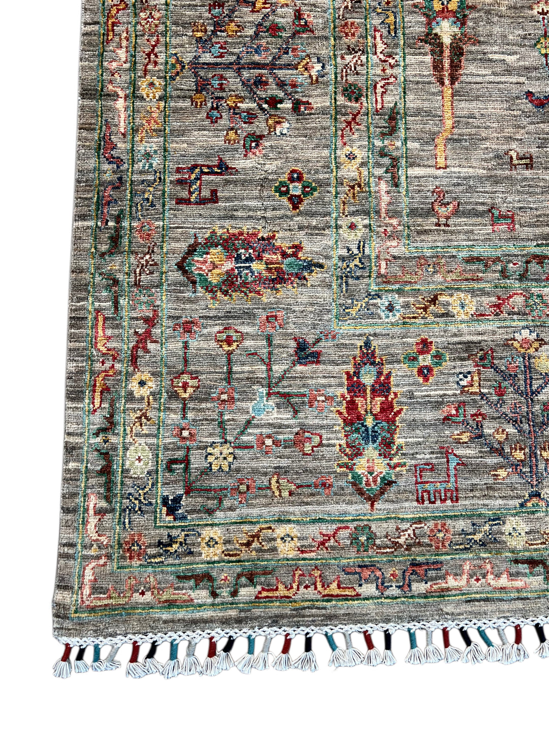 Gray Multicolor Tree &amp; Garden Design Rug – 9’8” x 13’7”