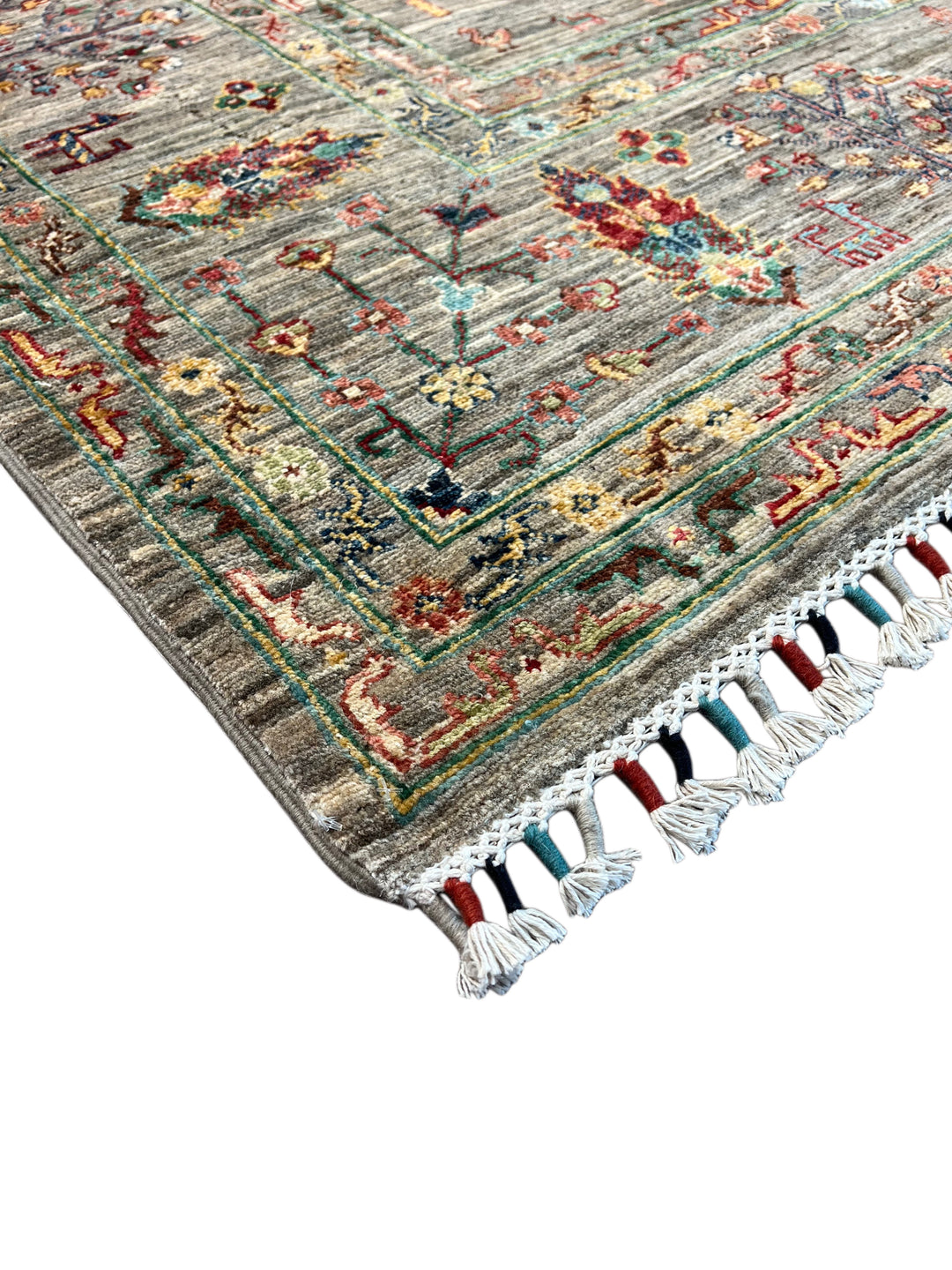 Gray Multicolor Tree &amp; Garden Design Rug – 9’8” x 13’7”