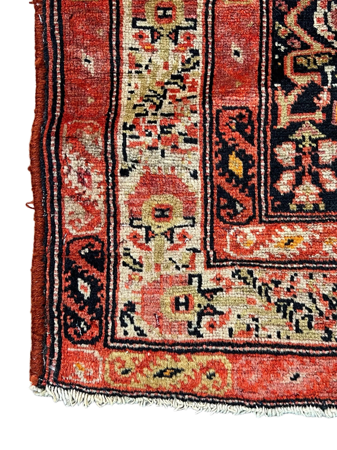 Antique Black &amp; Rust Senneh Rug, Circa 1880 – 4’1” x 6’8”