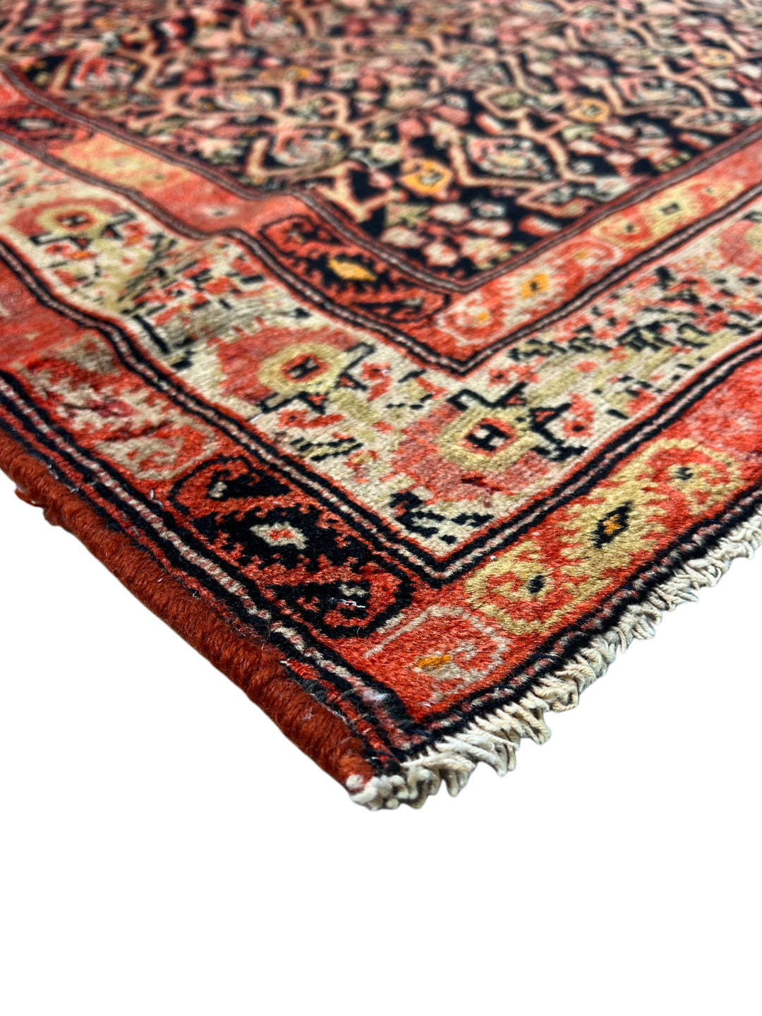 Antique Black &amp; Rust Senneh Rug, Circa 1880 – 4’1” x 6’8”