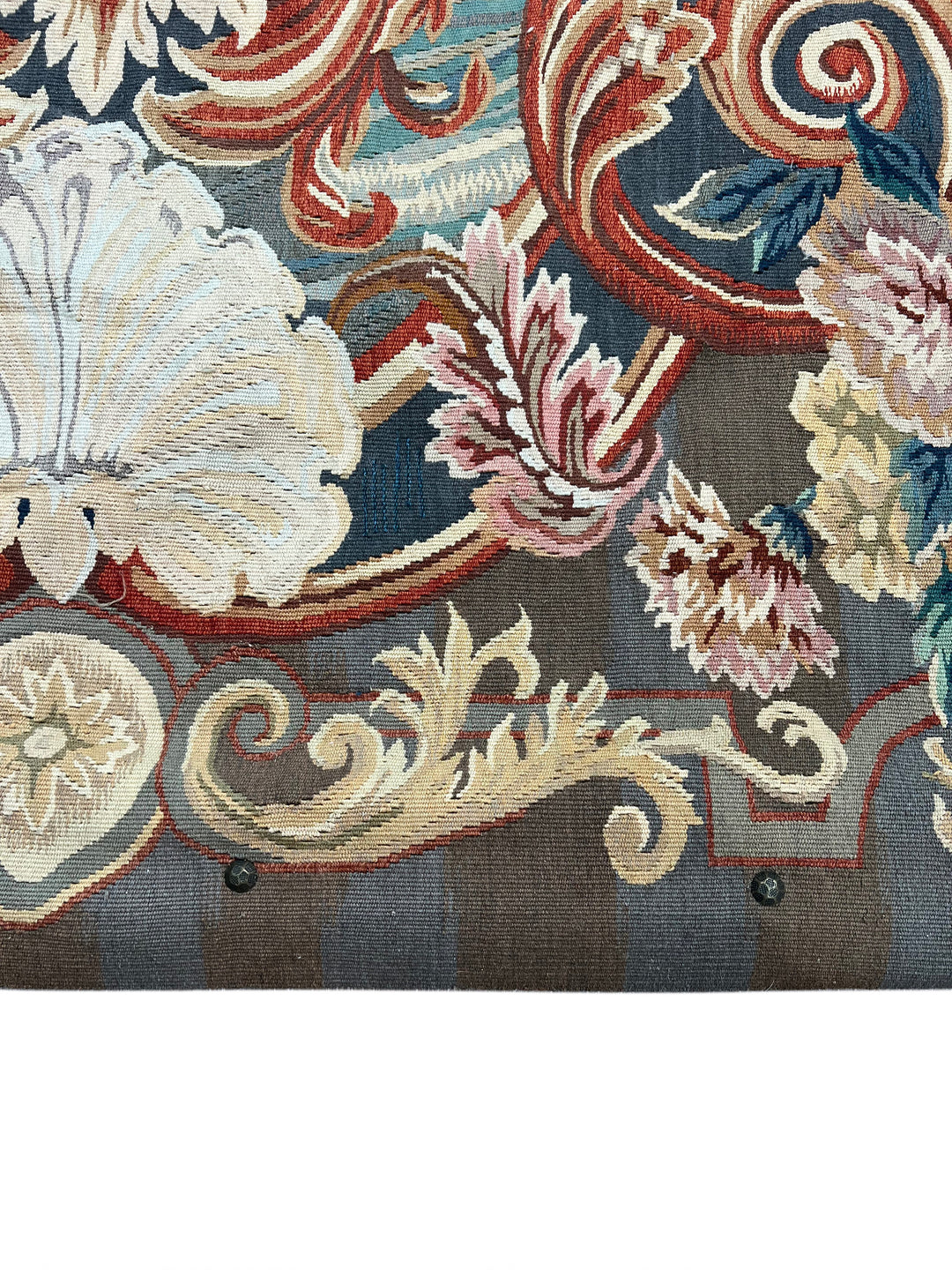 Gray &amp; Burgundy Pastoral Tapestry Wool Rug – 4’1” x 6’7”