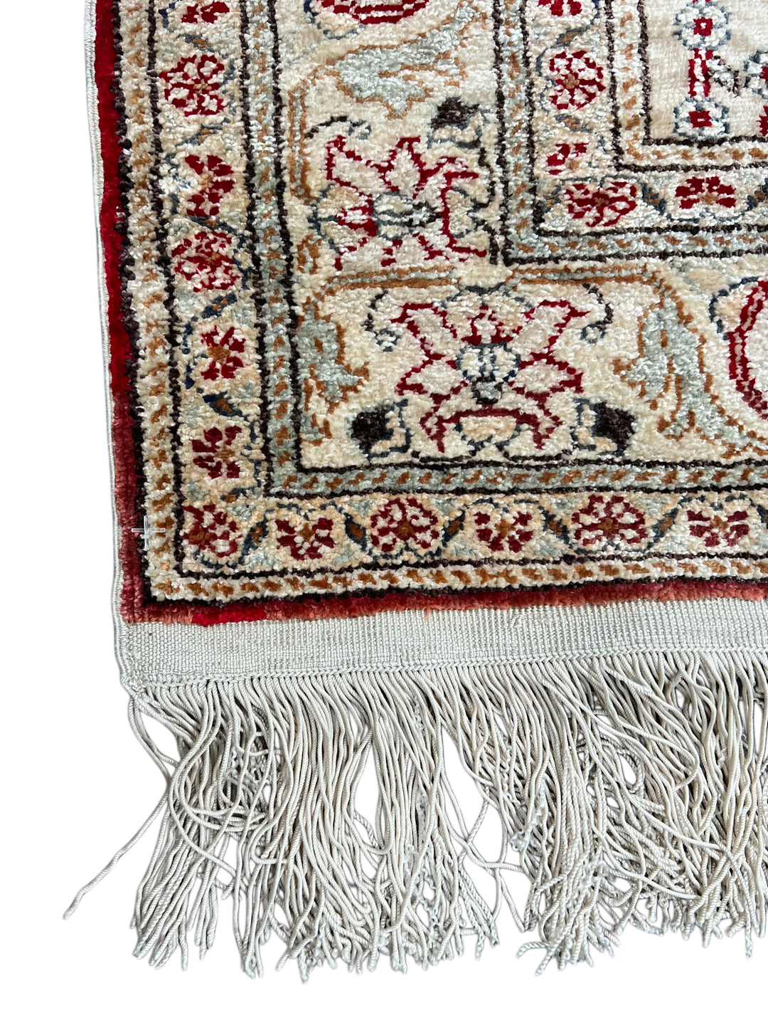 Ivory &amp; Red Tree of Life Turkish Silk Rug – 2’3” x 3’5”