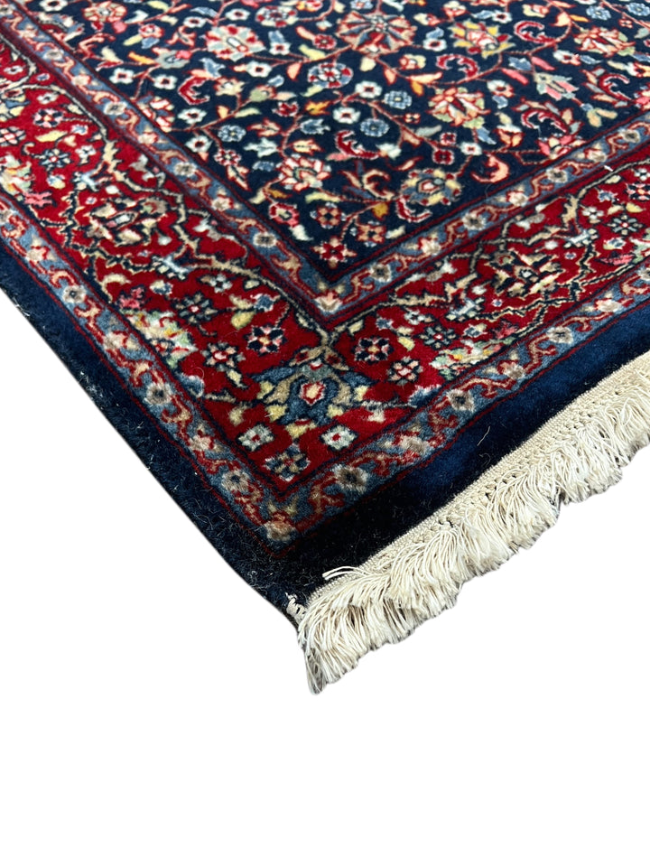 Navy &amp; Red Floral Kashan Style Rug – 2’1” x 3’0”