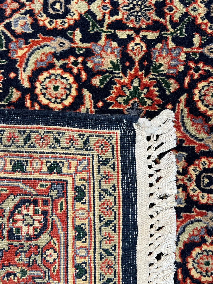 Deep Navy &amp; Rust Herati Tabriz Style Rug – 4’0” x 6’1”