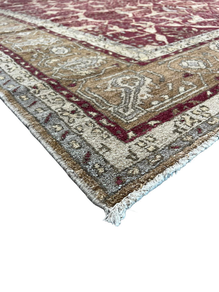 Burgundy &amp; Camel Floral Rug, Circa 1990 – 8’10” x 11’9”