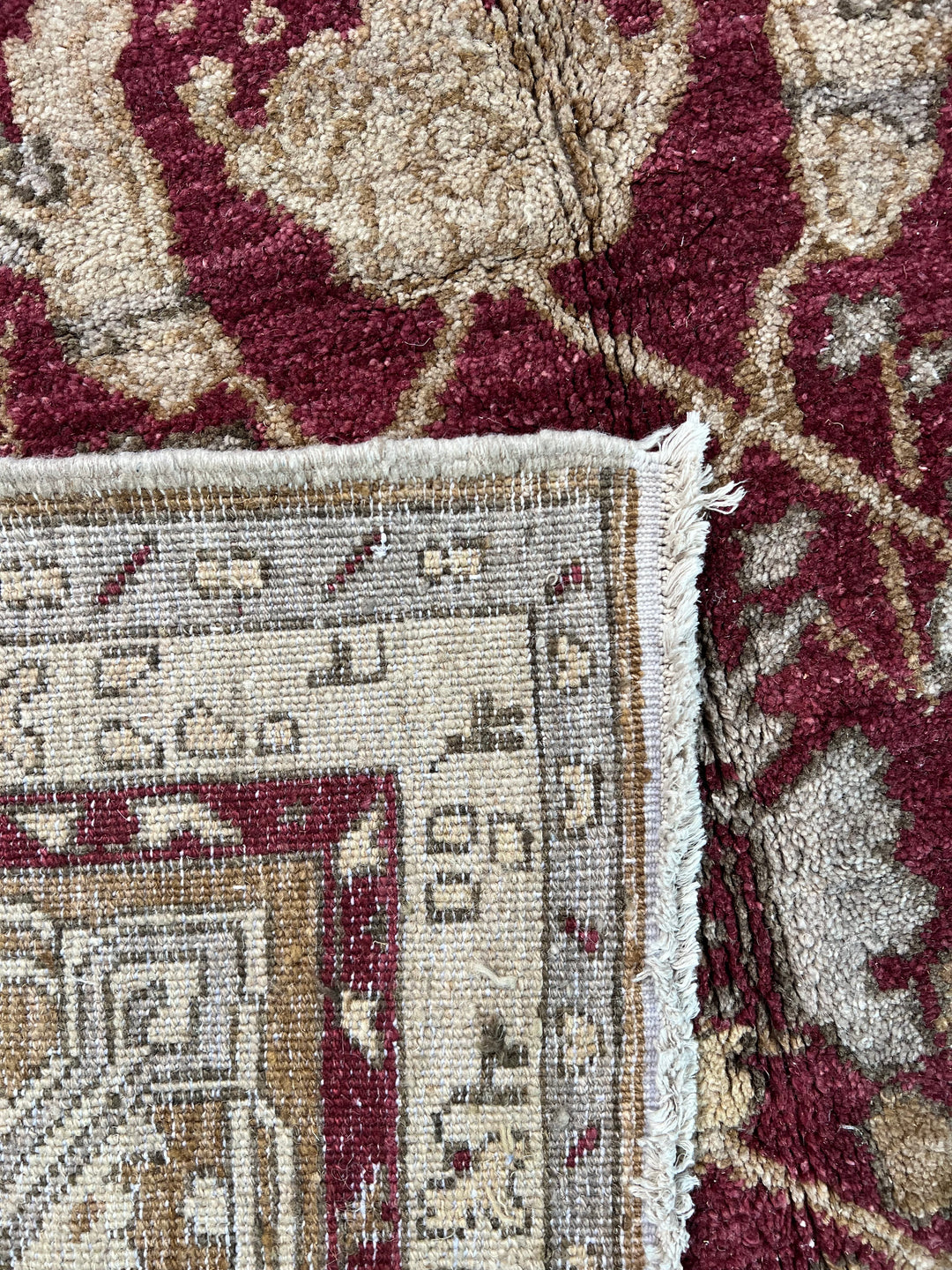 Burgundy &amp; Camel Floral Rug, Circa 1990 – 8’10” x 11’9”