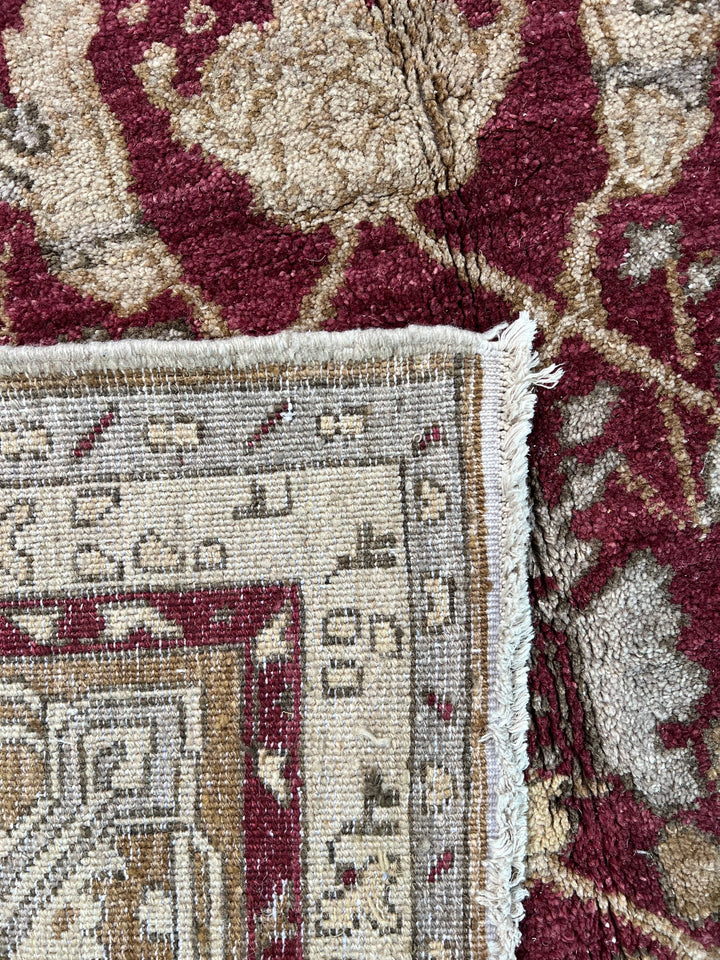 Burgundy &amp; Camel Floral Rug, Circa 1990 – 8’10” x 11’9”