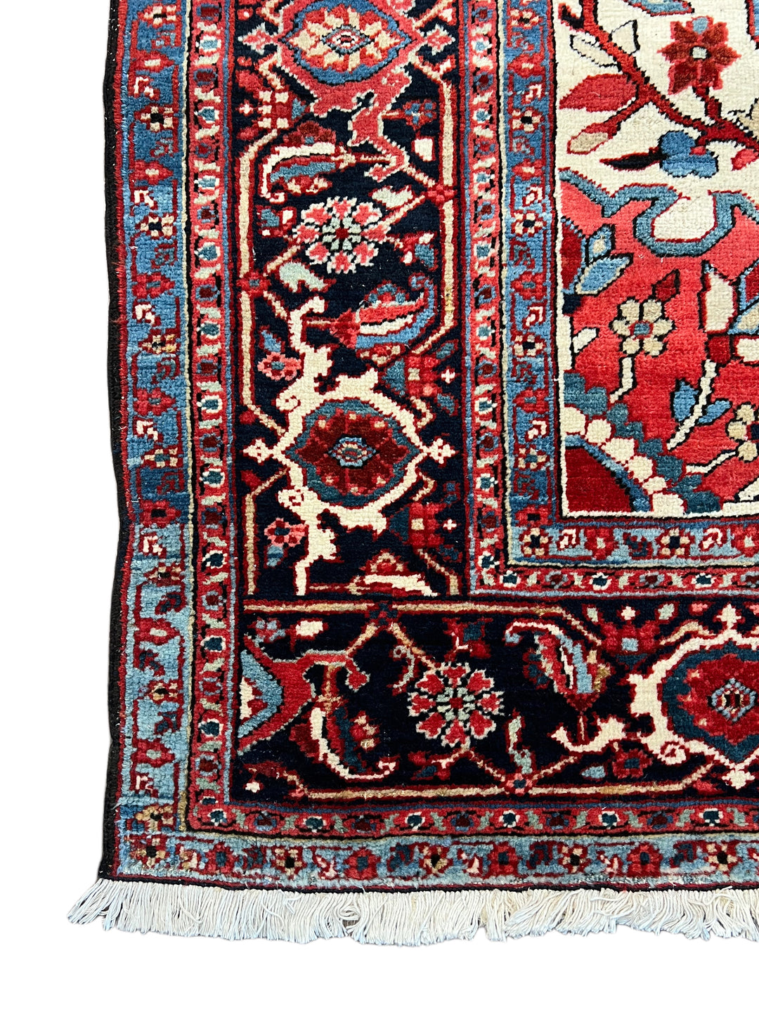 Antique Red &amp; Navy Heriz Rug, Circa 1920 – 9’1” x 11’10”