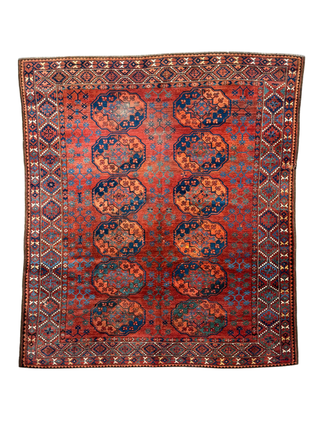 Deep Red &amp; Black Bokara Rug – Circa 1920 – 7’7” x 8’5”