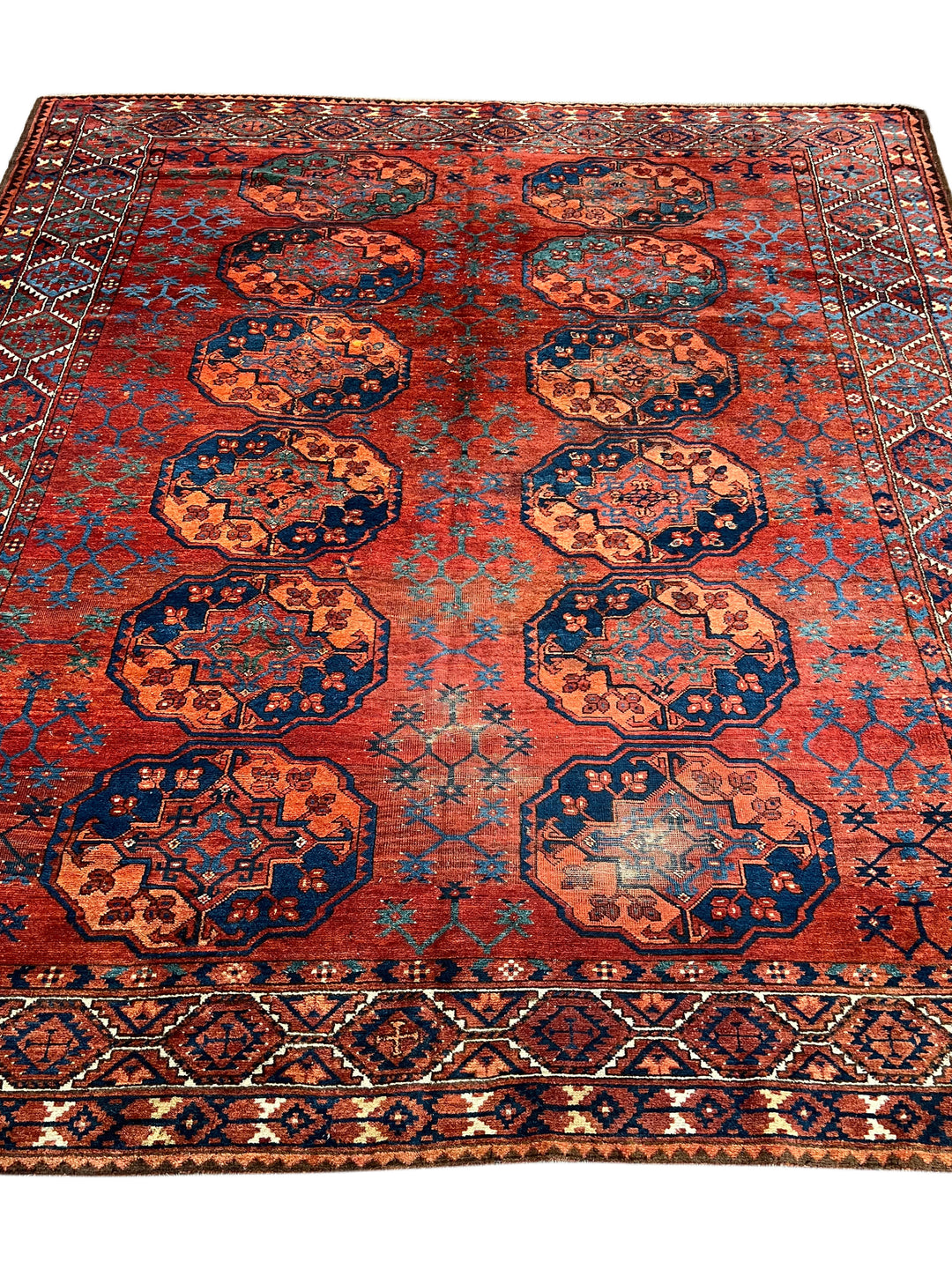 Deep Red &amp; Black Bokara Rug – Circa 1920 – 7’7” x 8’5”