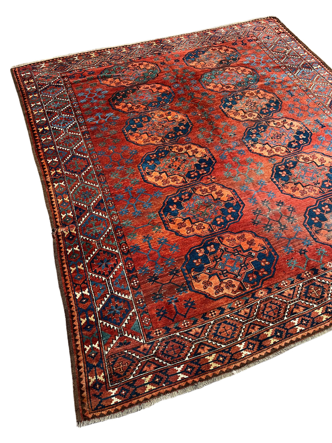 Deep Red &amp; Black Bokara Rug – Circa 1920 – 7’7” x 8’5”