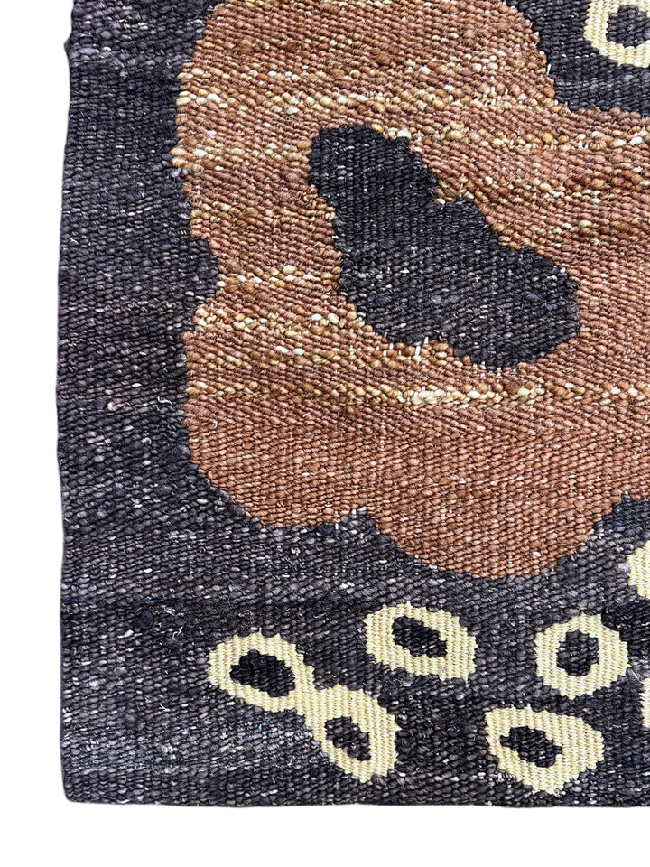 Charcoal, Brown &amp; Ivory Chinese French Transitional Aubusson Style Rug – 8’7” x 9’8”