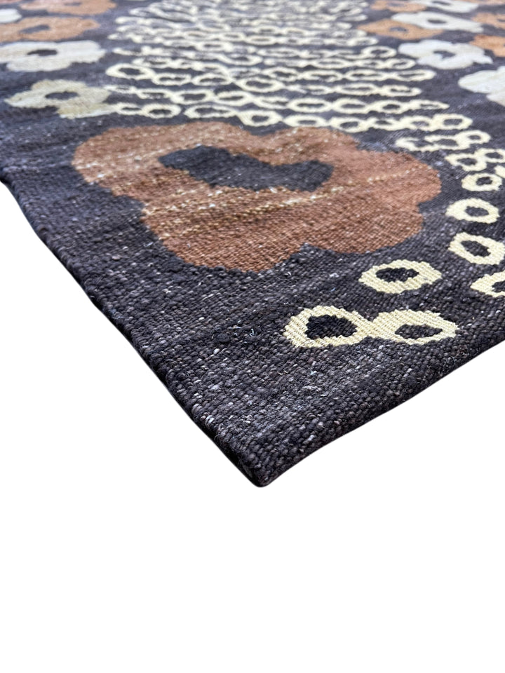 Charcoal, Brown &amp; Ivory Chinese French Transitional Aubusson Style Rug – 8’7” x 9’8”