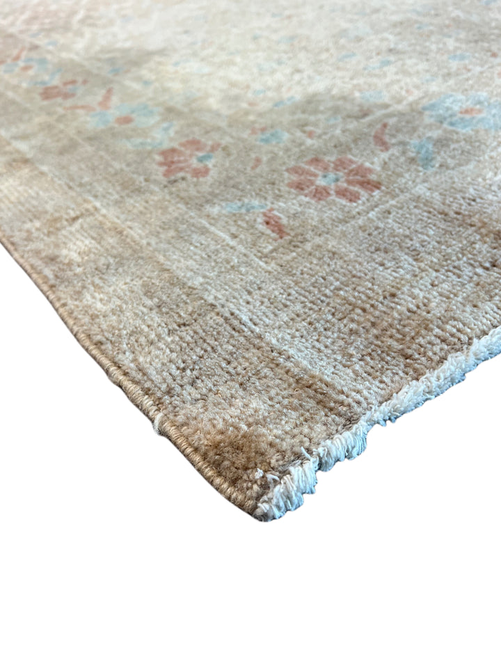 Taupe, Ivory &amp; Soft Blue Vintage Hamadan Runner Rug – 2’10” x 14’7”, Circa 1960