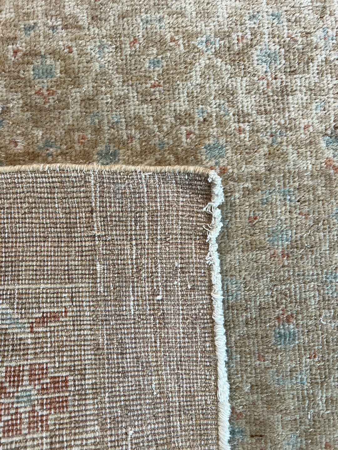 Taupe, Ivory &amp; Soft Blue Vintage Hamadan Runner Rug – 2’10” x 14’7”, Circa 1960