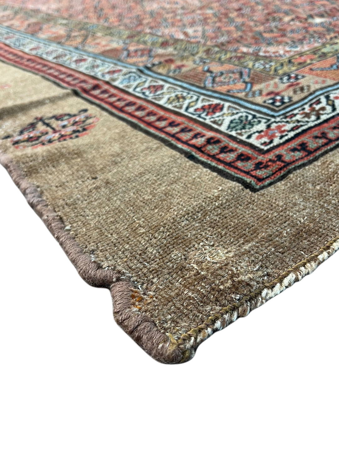 Camel Brown &amp; Rust - Antique Camel Hair Hamadan Rug – 4’5” x 11’1”, circa 1880